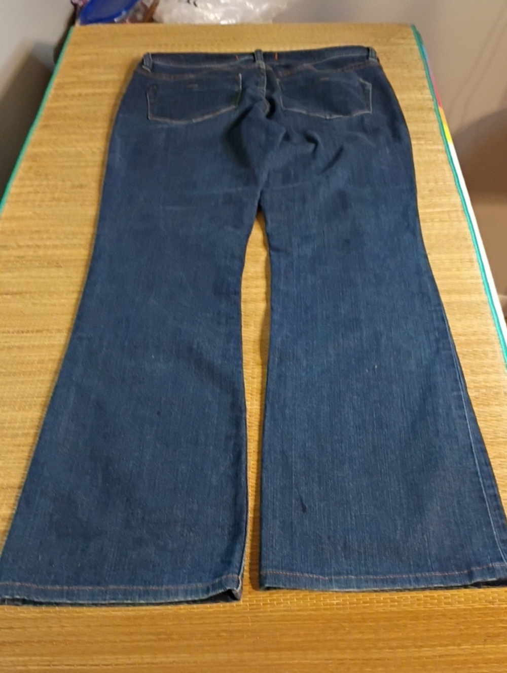 Tommy Bahama Boot Cut Navy Denim Jeans with Orange Stitching - Picture 7 of 9